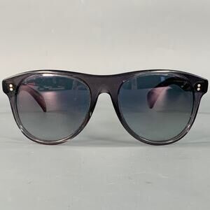 GIORGIO ARMANI Brown Transparent Acetate Teardrop Sunglasses